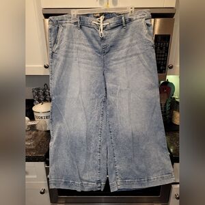 Torrid Light Blue Flare & Wide Leg Jean Capris